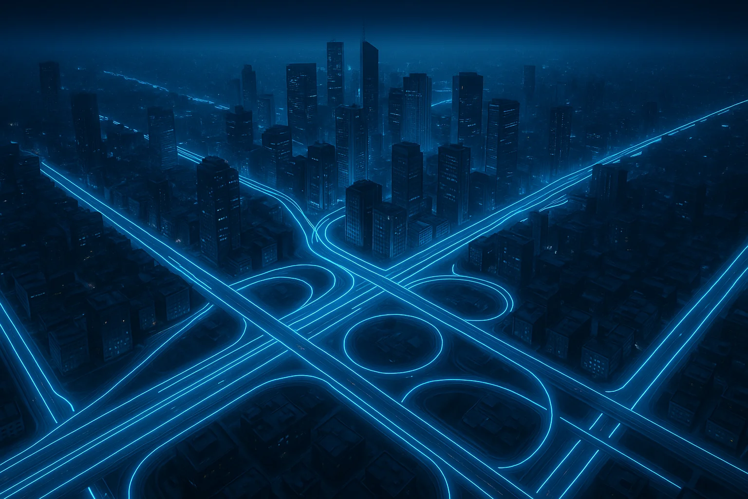 [Image: Gestion de flotte intelligente avec un camion moderne sur une autoroute au crépuscule]